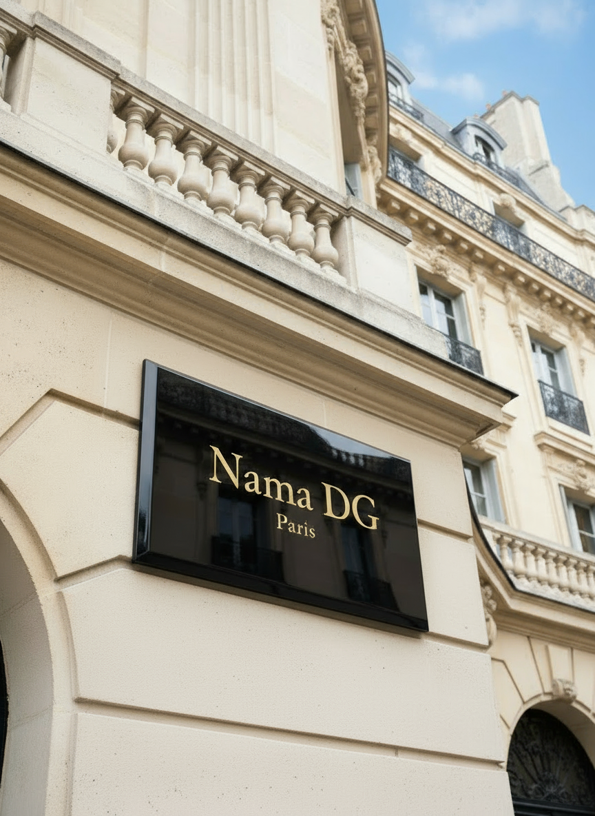 6 Plaque noire extérieure dorée. LADONNA LOGO