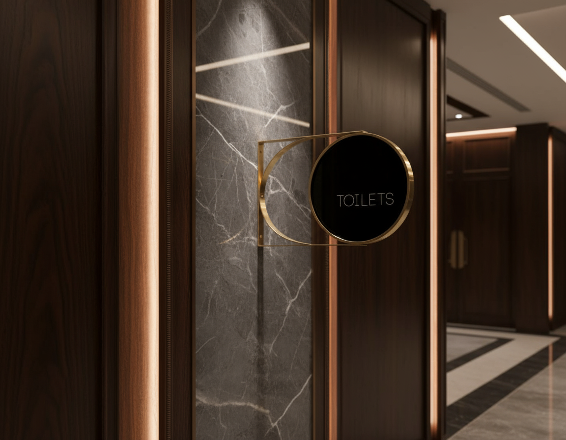 signalétique wc noir doré 3